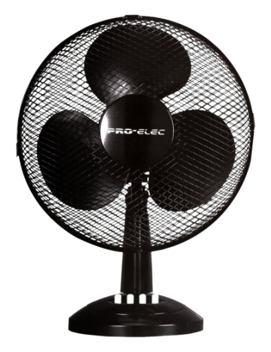 12 Inch Oscillating Black Desk Fan Pro Elec