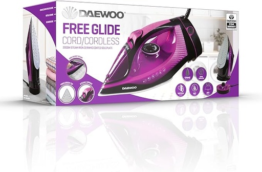 [ME317] Daewoo 2200W Free Glide Steam Iron (3yr Warranty)