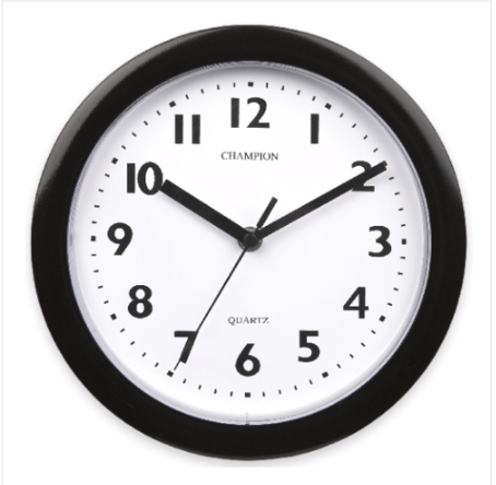 [ME604] Wall Clock Black Champion