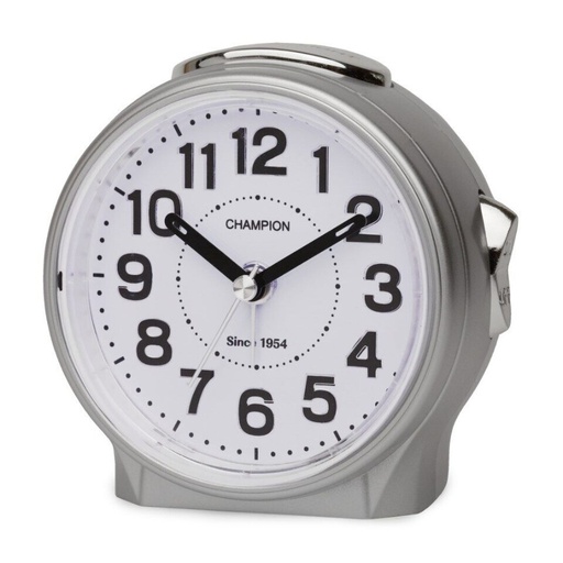 [ME575] Table Alarm Clock Silver (Circular) Champion