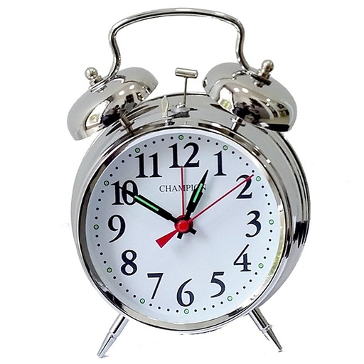 [ME420] Keywound Alarm Clock Silver Champion