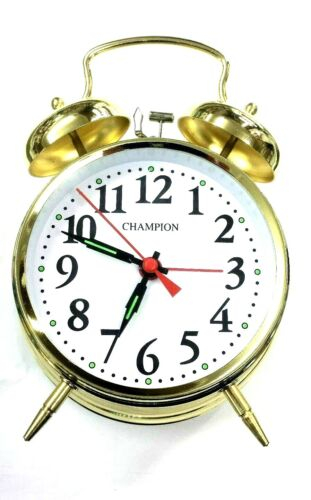 [ME419] Keywound Alarm Clock Gold Champion