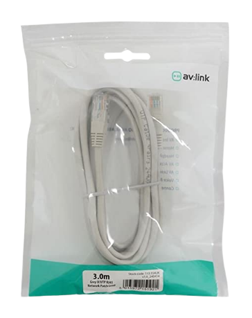 [ME361] Cat5e Patch Lead UTP RJ45 plug to RJ45 plug 3m Box of 5 AV Link