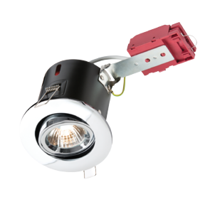[ME96] 230V IP20 50W GU10 IC Fire-Rated Tilt Downlight Chrome Knightsbridge
