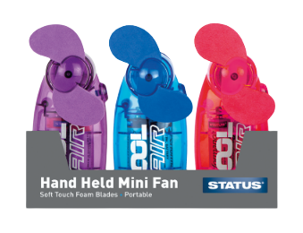 [ME397 - 75p each] Hand Held Mini Fan Box of 12 Status 