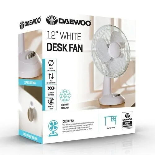 [ME34] 12 Inch Oscillating Desk Fan Daewoo